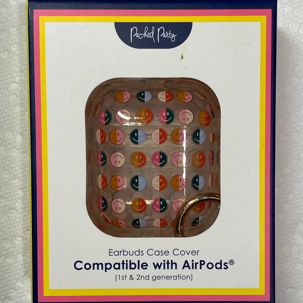 AirPod Case Cover by Packed Party - Clear with Smiley Faces pattern